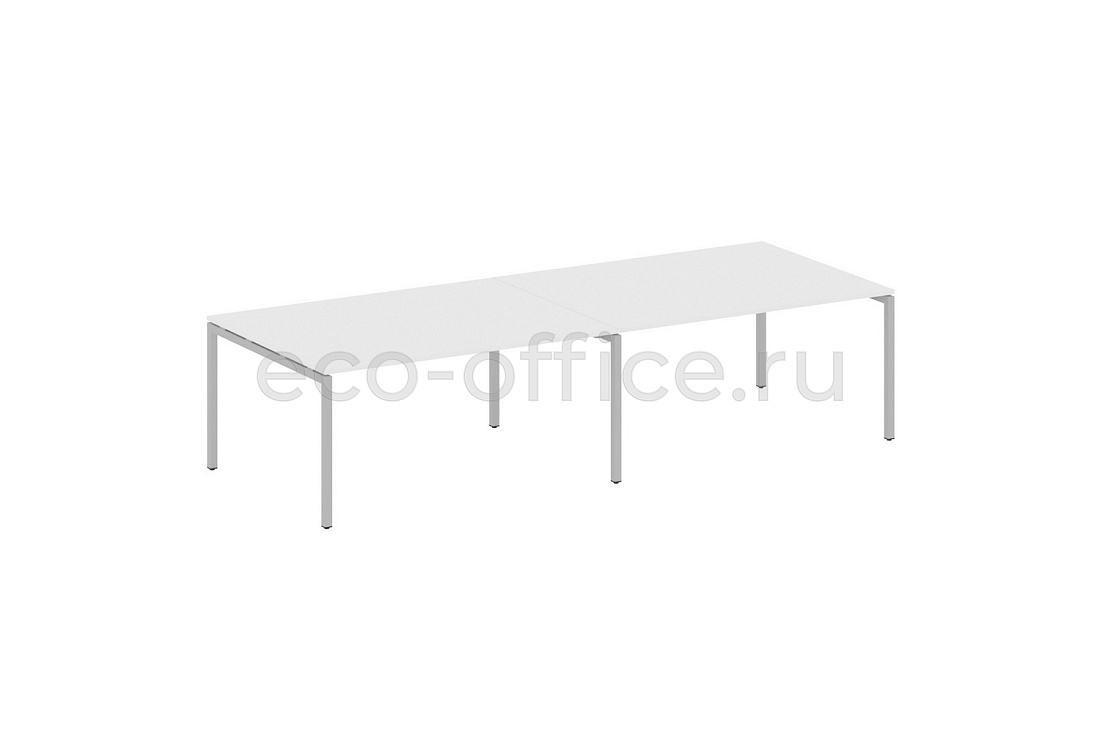 Стол переговорный (2 столешницы) METAL SYSTEM QUATTRO 4x4 40БП.ПРГ-2.4 Белый / Серый металл  стоимость