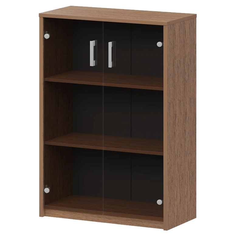 стеллаж средний с тонированным стеклом protech а-304/а-стл304тон орех фото