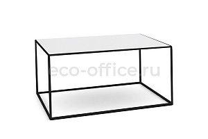 Стол кофейный FESTA 80*40 white black Белый Fenix / Чёрный металл фото