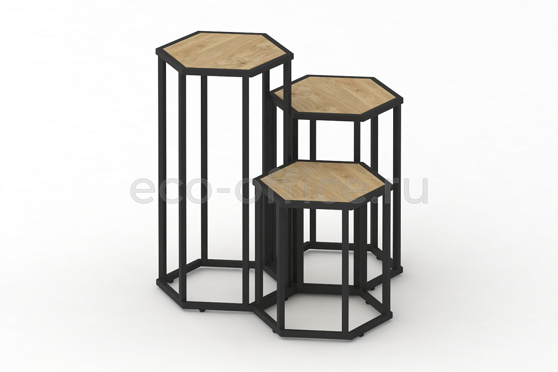 Стол журнальный HEX-800 Тиквуд Светлый / Чёрный металл  стоимость