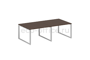 Стол переговорный (2 столешницы) METAL SYSTEM STYLE БО.ПРГ-2.2 Венге Цаво / Серый металл фото
