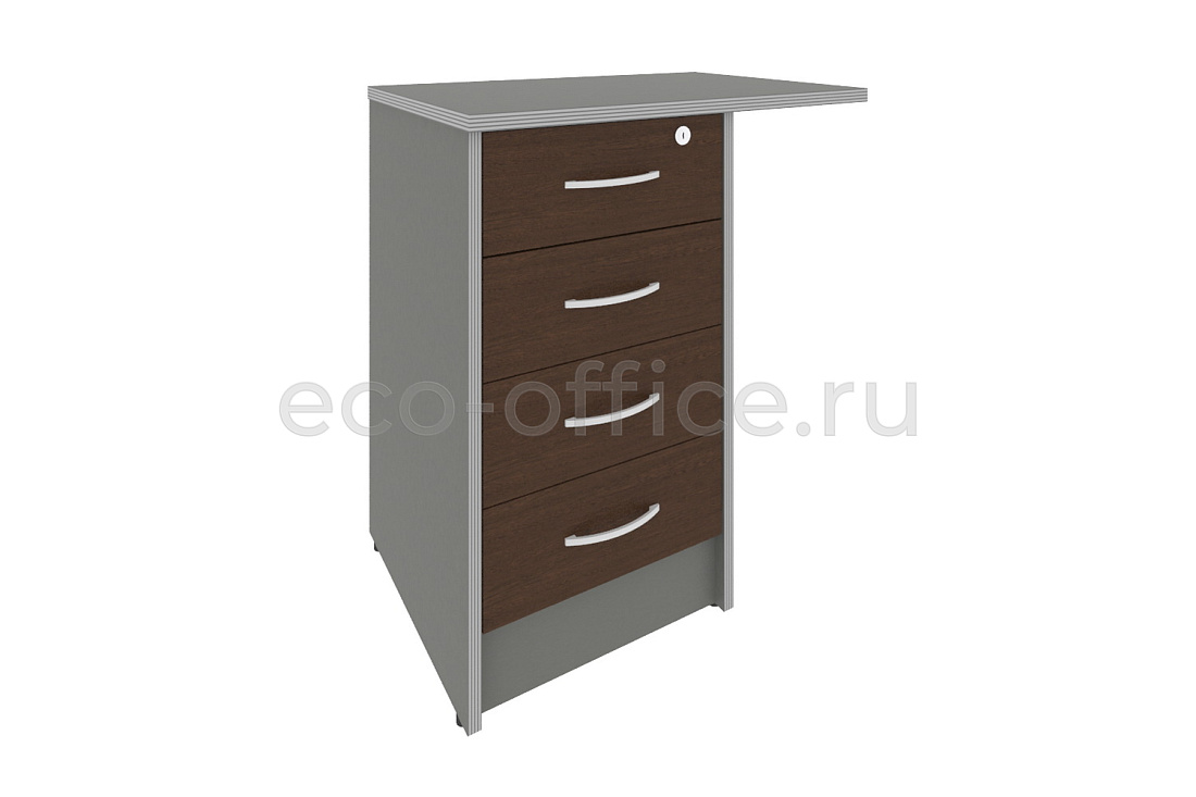 Тумба приставная 4 ящика RIVA А.ТП-4.3F-S Венге-металлик  стоимость