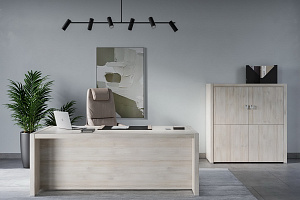 Кабинет руководителя SOLID Дуб Шамони Светлый фото