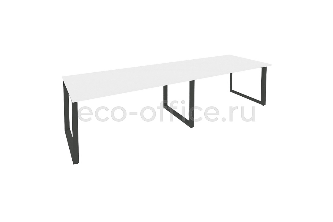 Стол переговорный (2 столешницы) ONIX O.MO-PRG-2.4 Белый Бриллиант / Антрацит металл  купить в Москве