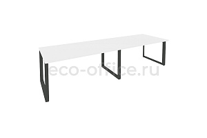 Стол переговорный (2 столешницы) ONIX O.MO-PRG-2.4 Белый Бриллиант / Антрацит металл фото