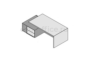 Стол левосторонний с тумбой и отсеком для процессора (меламин) ELITE 174166 Dark Poplar / Black (Cod.51) фото