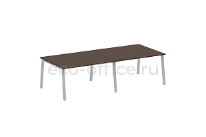 Стол переговорный (2 столешницы) METAL SYSTEM STYLE БА.ПРГ-2.3 Венге Цаво / Серый металл фото