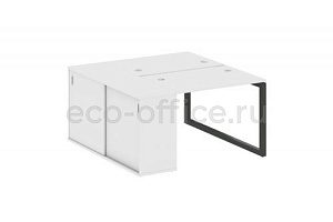 Рабочая станция с опорным шкафом-купе METAL SYSTEM QUATTRO 5x5 50БО.РС-СШК-1.1 Белый / Антрацит металл фото