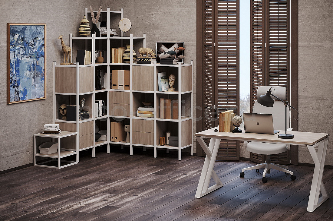 Стеллаж наборный LOFT Дуб Аттик / Белый металл  стоимость