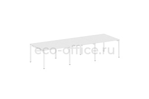 Стол переговорный (3 столешницы) METAL SYSTEM QUATTRO 5x5 50БП.ПРГ-3.2 Белый / Белый металл фото