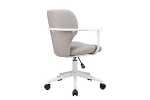Кресло ECO-CHAIR PATRICK W-237 Серая ткань / Белый каркас фото