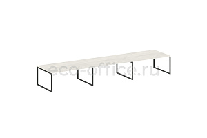 Стол переговорный (3 столешницы) METAL SYSTEM QUATTRO 4x4 40БО.ПРГ-3.5 Дуб Наварра / Антрацит металл фото