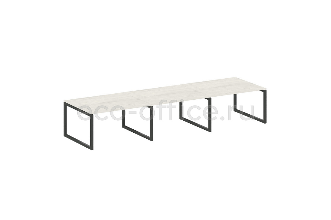 Стол переговорный (3 столешницы) METAL SYSTEM QUATTRO 5x5 50БО.ПРГ-3.3 Дуб Наварра / Антрацит металл   стоимость