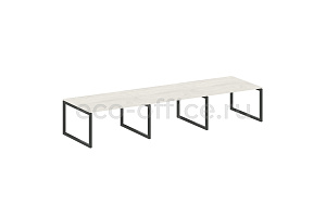 Стол переговорный (3 столешницы) METAL SYSTEM QUATTRO 5x5 50БО.ПРГ-3.3 Дуб Наварра / Антрацит металл фото