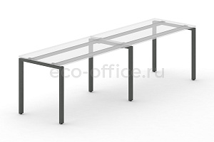 Металлокаркас на П-образных опорах 60x30 для рабочей станции 2000*720 Антрацит металл фото