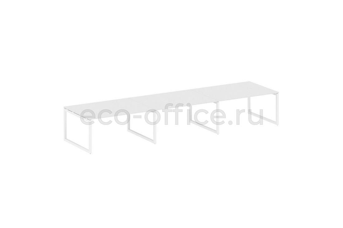 Стол переговорный (3 столешницы) METAL SYSTEM QUATTRO 5x5 50БО.ПРГ-3.4 Белый / Белый металл  стоимость