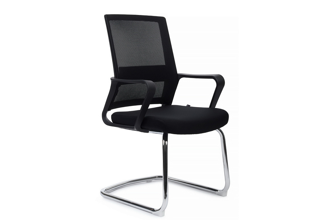 конференц-кресло rv chair mint m1029cbe чёрная сетка / чёрная ткань фото