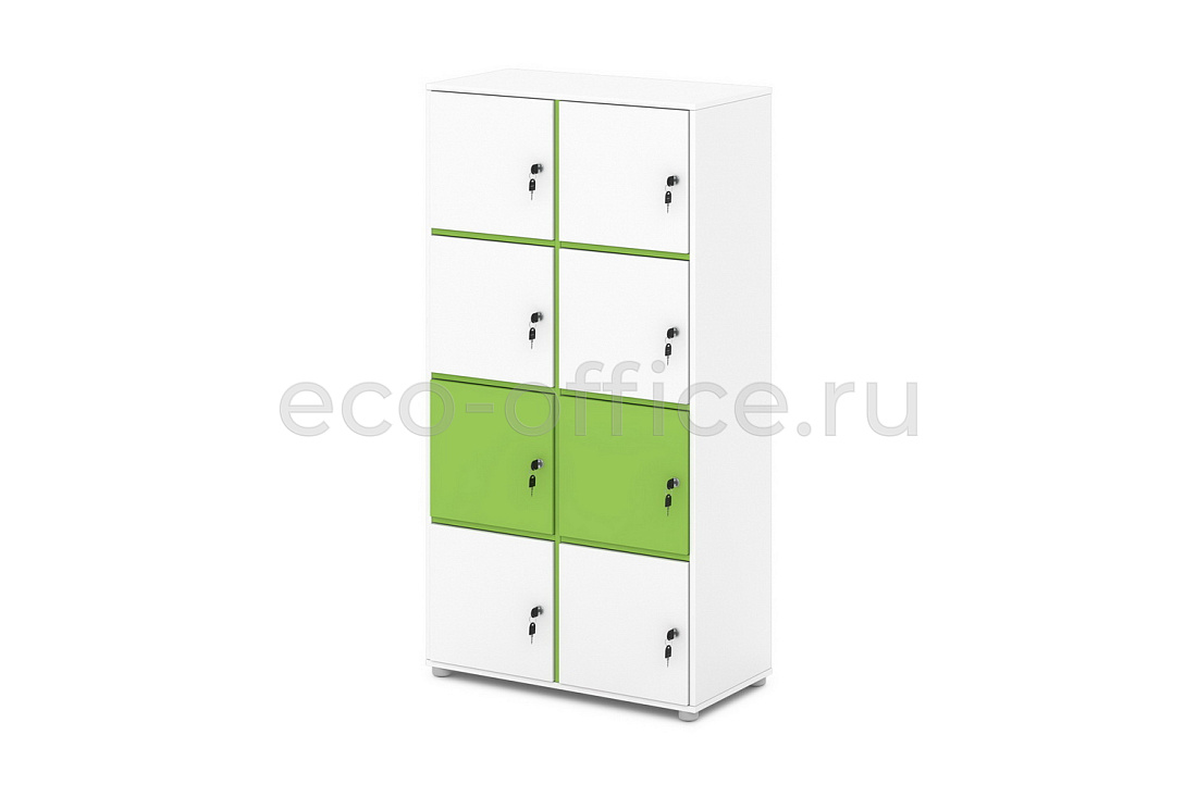 Стеллаж-локер средний 8 ячеек SENTIDA COLOR S-781 Зелёный лайм  стоимость