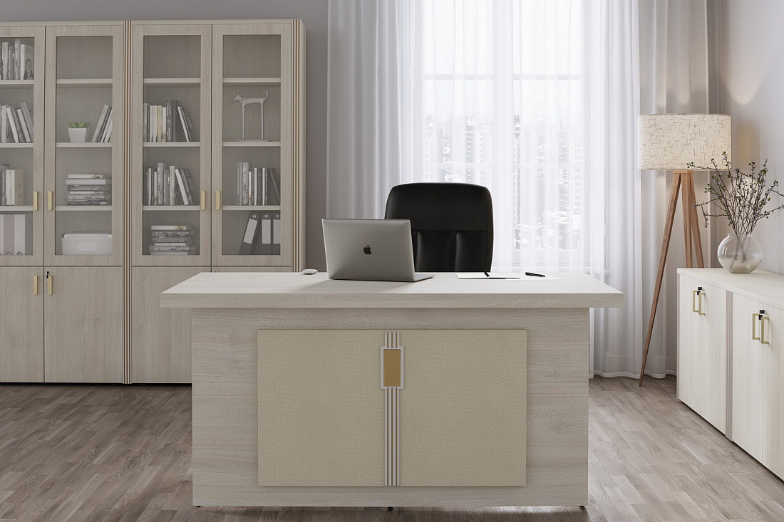 кабинет руководителя chikago дуб шамони светлый фото