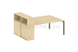 Рабочая станция с опорным шкафом-купе METAL SYSTEM QUATTRO 5x5 50БП.РС-СШК-2.5 Акация Лорка / Мокко металл фото