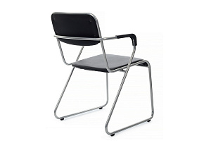 Кресло RV Chair NIX PLUS OMKL-03 Чёрная экокожа / Хром металл фото