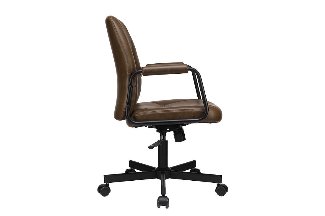 кресло eco-chair nolan w-256 тёмно-коричневая экокожа фото
