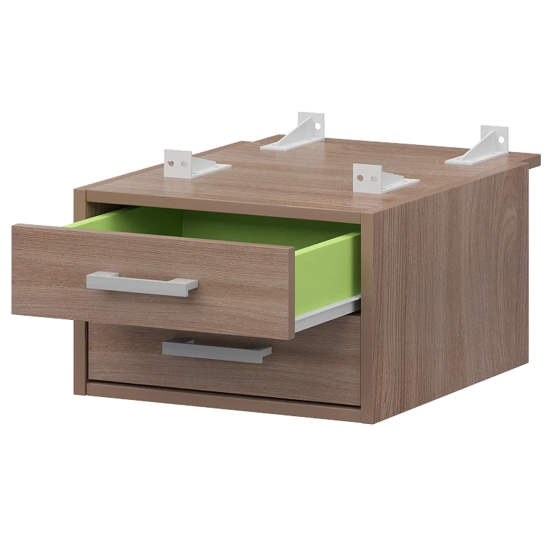 тумба подвесная для столов на м/каркасе гл.730 мм protech амт2-02.73 темный шимо/белый фото