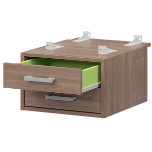 Тумба подвесная для столов на м/каркасе гл.730 мм Protech АМТ2-02.73 Темный шимо/Белый фото