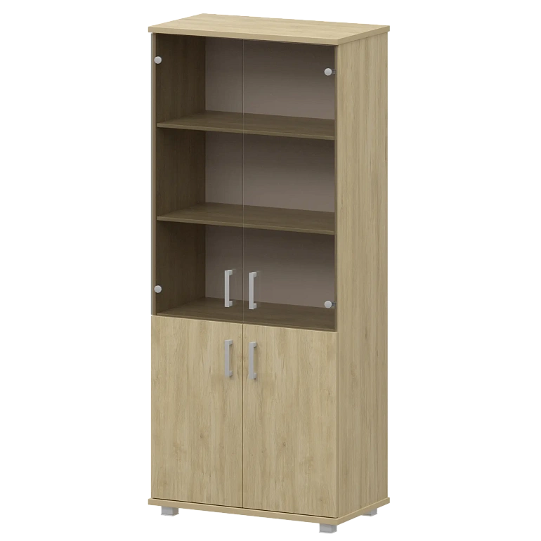 стеллаж высокий закрытый со стеклянными фасадами protech "нт-580;нт-600.2;нт-601.2стл" баттл рок фото