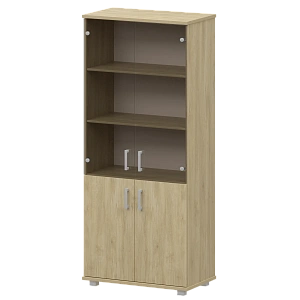 Стеллаж высокий закрытый со стеклянными фасадами Protech "НТ-580;НТ-600.2;НТ-601.2стл" Баттл Рок фото