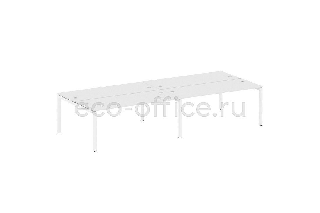 Рабочая станция на 4 рабочих места METAL SYSTEM QUATTRO 5x5 50БП.СМ-4.5 Белый / Белый металл  стоимость