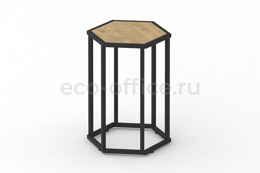 Стол журнальный HEX-600 Тиквуд Светлый / Чёрный металл  стоимость