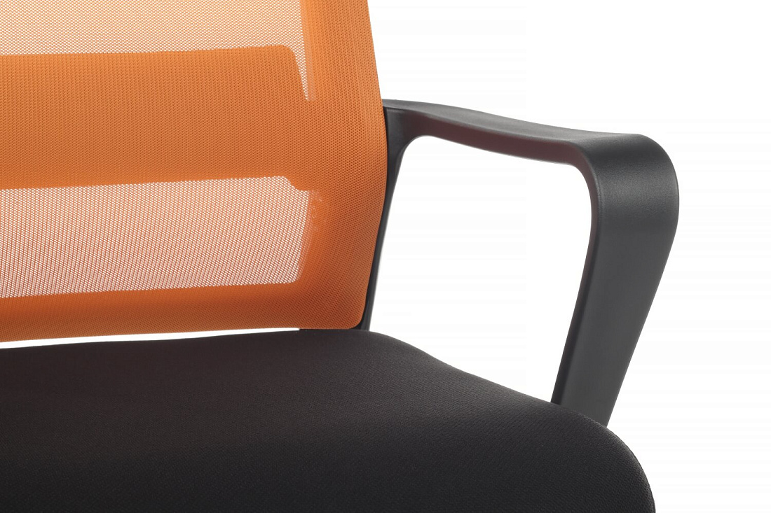 кресло rv chair mint 1029mb оранжевая сетка / чёрная ткань фото