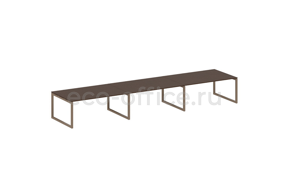 Стол переговорный (3 столешницы) METAL SYSTEM QUATTRO 5x5 50БО.ПРГ-3.5 Венге Цаво / Мокко металл  стоимость