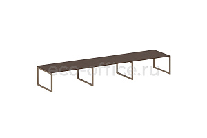 Стол переговорный (3 столешницы) METAL SYSTEM QUATTRO 5x5 50БО.ПРГ-3.5 Венге Цаво / Мокко металл фото