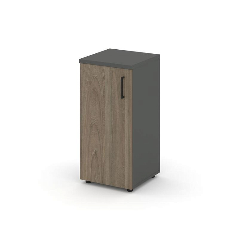 шкаф низкий узкий style project sn.stu-301(l) антрацит/вяз благородный/черный ручки фото