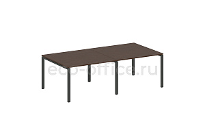 Стол переговорный (2 столешницы) METAL SYSTEM STYLE БП.ПРГ-2.2 Венге Цаво / Антрацит металл фото
