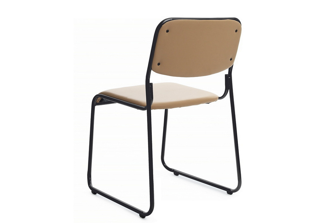 кресло rv chair nix omkl-02b бежевая экокожа / чёрный металл фото