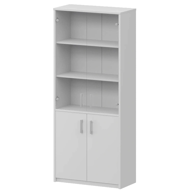 шкаф комбинированный с прозрачным стеклом protech а-310/а-стл310пр белый фото