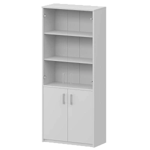 Шкаф комбинированный с прозрачным стеклом Protech А-310/А-стл310пр Белый фото