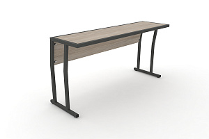 Стол учебный трёхместный с царгой DESK DK-1500SP Дуб Аттик / Антрацит металл фото