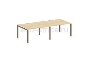 Стол переговорный (2 столешницы) METAL SYSTEM QUATTRO 5x5 50БП.ПРГ-2.3 Акация Лорка / Мокко металл фото
