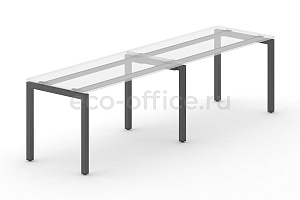 Металлокаркас на П-образных опорах 50x50 для рабочей станции 2000*720 Антрацит металл фото