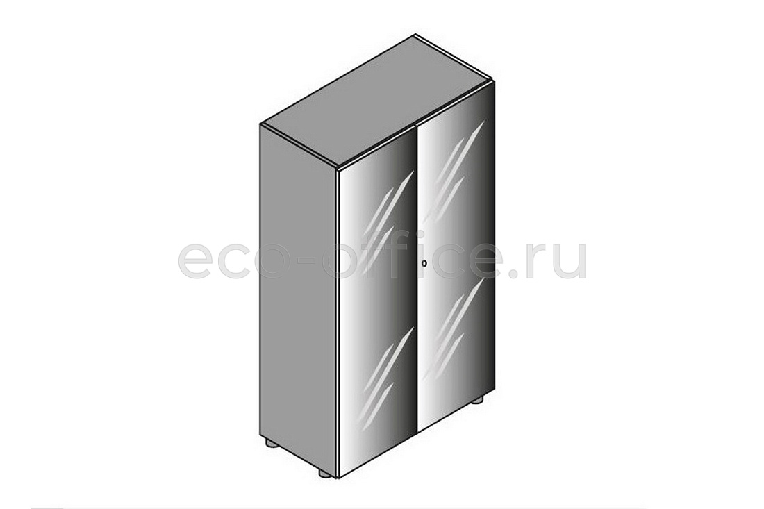 Шкаф средний c 2 стеклянными дверцами E.O.S. 118279 Black / Black  стоимость