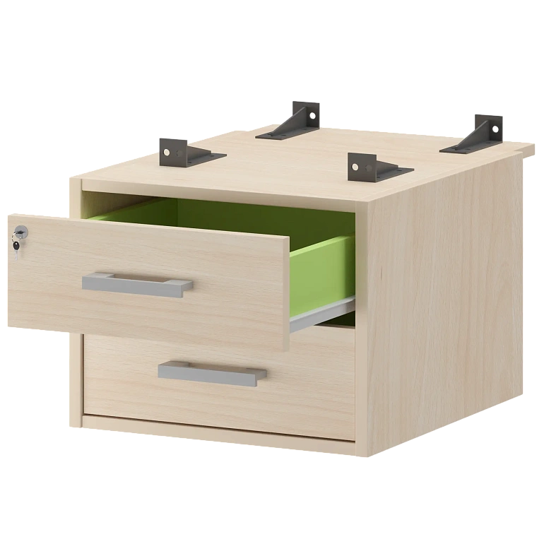 тумба подвесная для столов на м/каркасе гл.730 мм protech амт2-02ц.73 бук фото