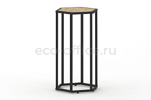 Стол журнальный HEX-800 Тиквуд Светлый / Чёрный металл фото