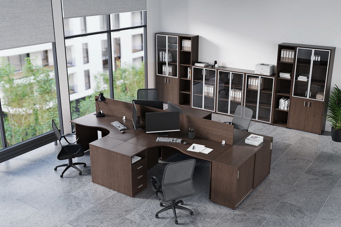 мебель для персонала trend дуб тёмный фото