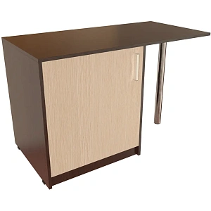 Стол с тумбой под минибар с опорой Protech Т-107 Дуб венге/Ясень шимо фото