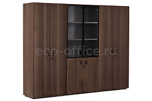 Шкаф комби х2 + гардероб + для бумаг ENZO 109 733 ECL 01 Эвкалипт / Чёрный металл фото