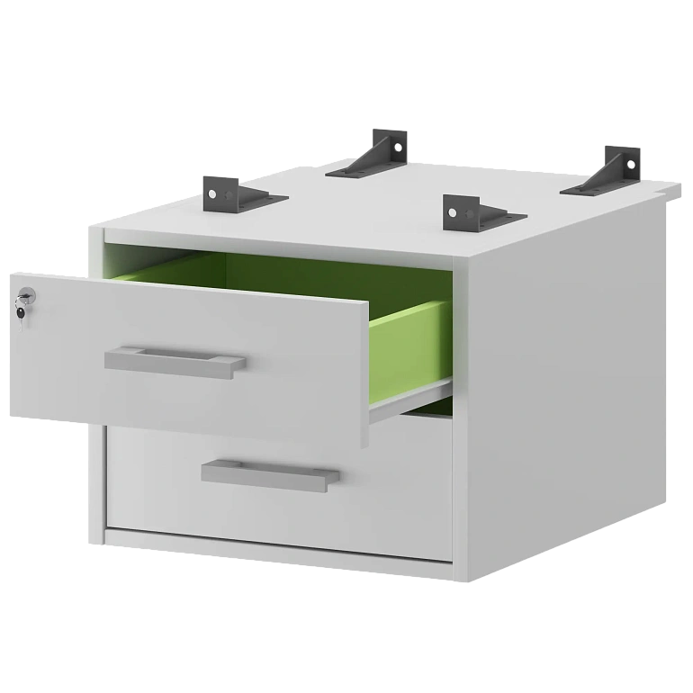 тумба подвесная для столов на м/каркасе гл.730 мм protech амт2-02ц.73 белый фото